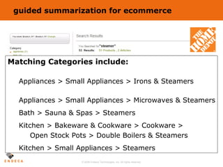 guided summarization for ecommerce Matching Categories include: Appliances > Small Appliances > Irons & Steamers Appliances > Small Appliances > Microwaves & Steamers Bath > Sauna & Spas > Steamers Kitchen > Bakeware & Cookware > Cookware > Open Stock Pots > Double Boilers & Steamers Kitchen > Small Appliances > Steamers 