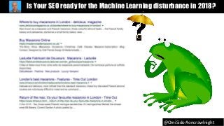 @OmiSido #oncrawlnight
Is Your SEO ready for the Machine Learning disturbance in 2018?
 