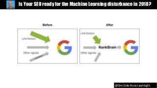 @OmiSido #oncrawlnight
Is Your SEO ready for the Machine Learning disturbance in 2018?
 