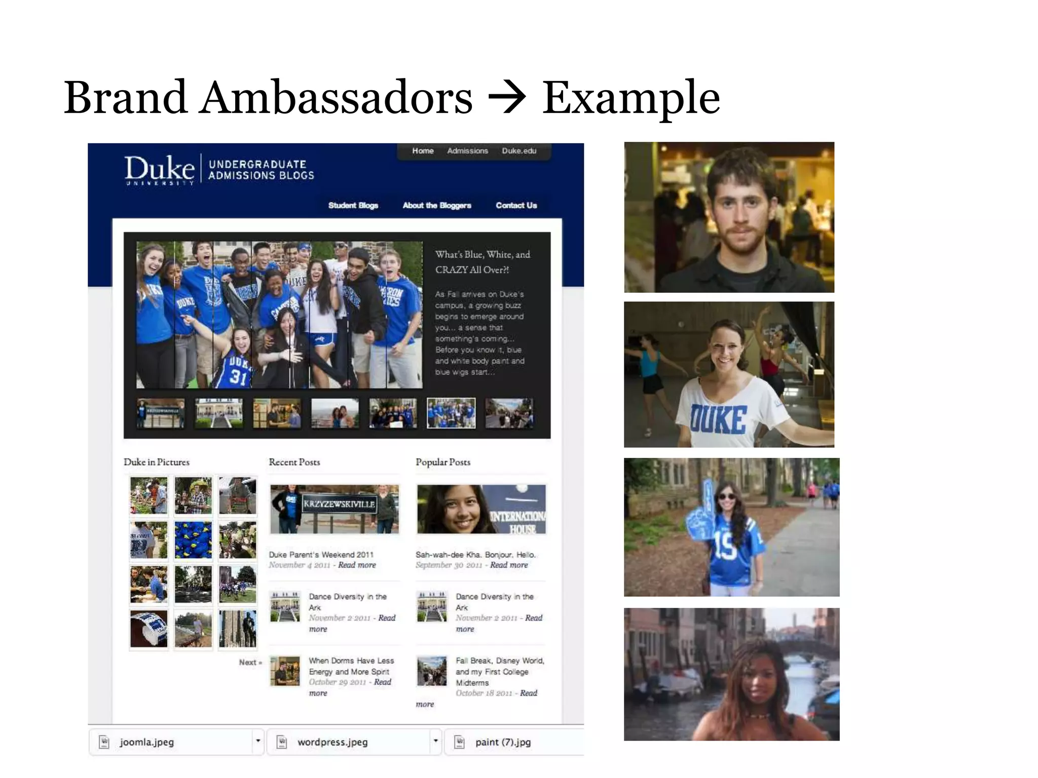 Brand Ambassadors  Example
 