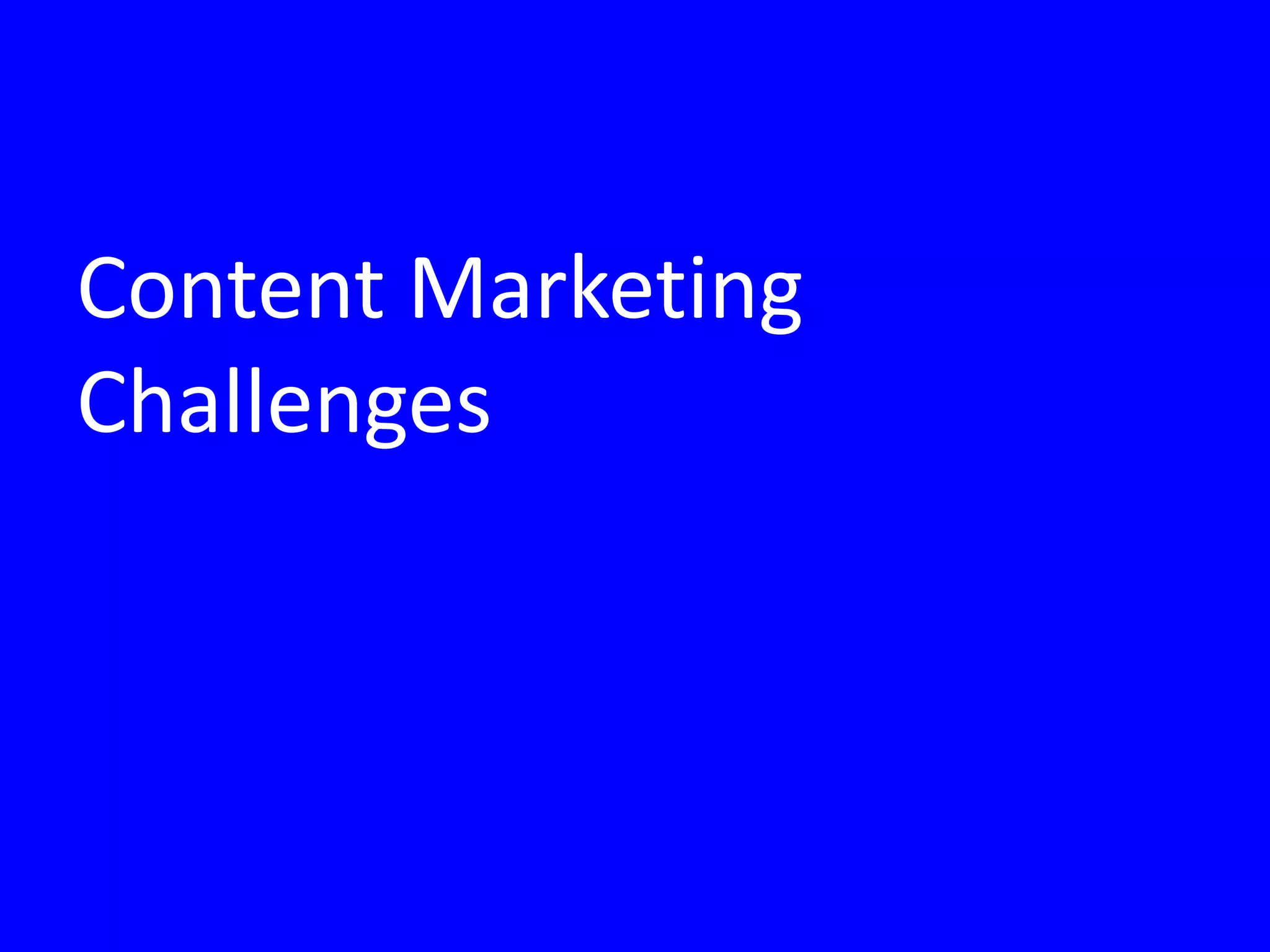 Content Marketing
Challenges
 