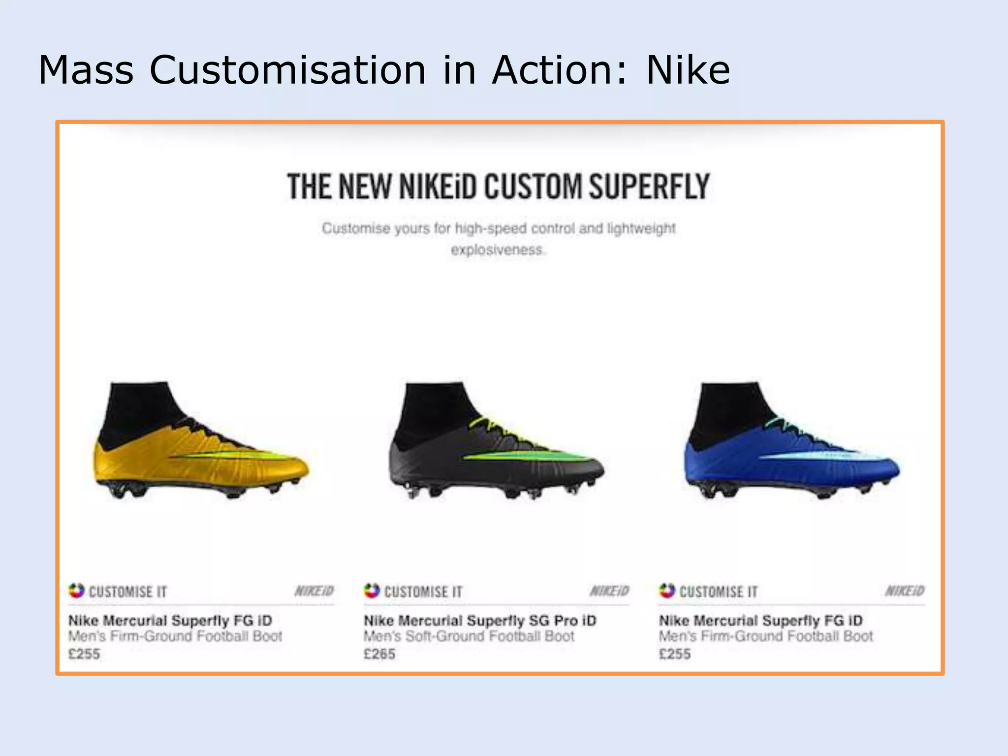 Mass Customisation in Action: Nike 
 