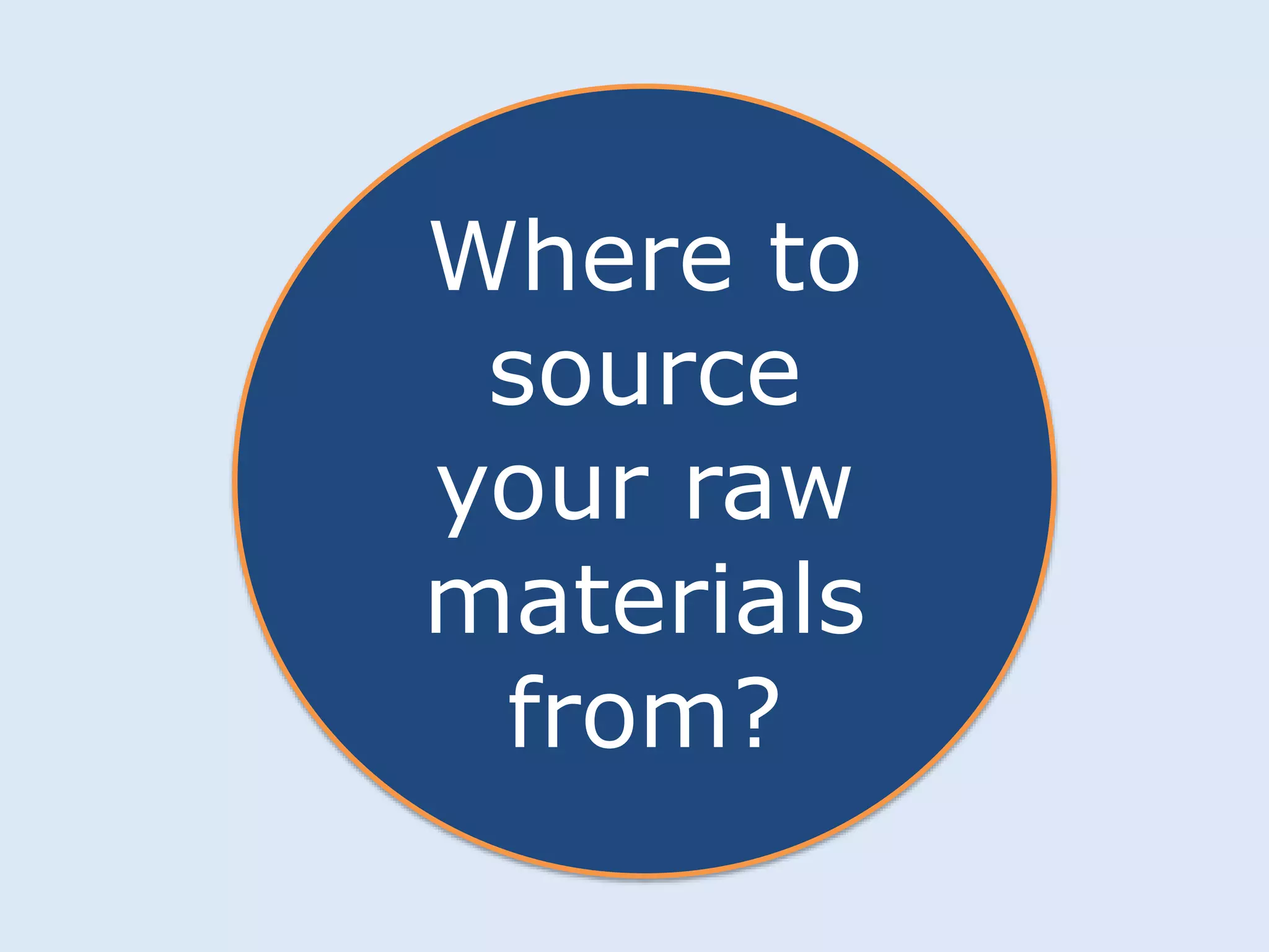 Where to 
source 
your raw 
materials 
from? 
 