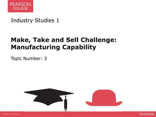 Industry Studies 1 
Make, Take and Sell Challenge: 
Manufacturing Capability 
Topic Number: 3 
 