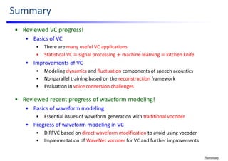 Statistical voice conversion with direct waveform modeling | PDF
