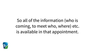 So all of the information (who is
coming, to meet who, where) etc.
is available in that appointment.
 