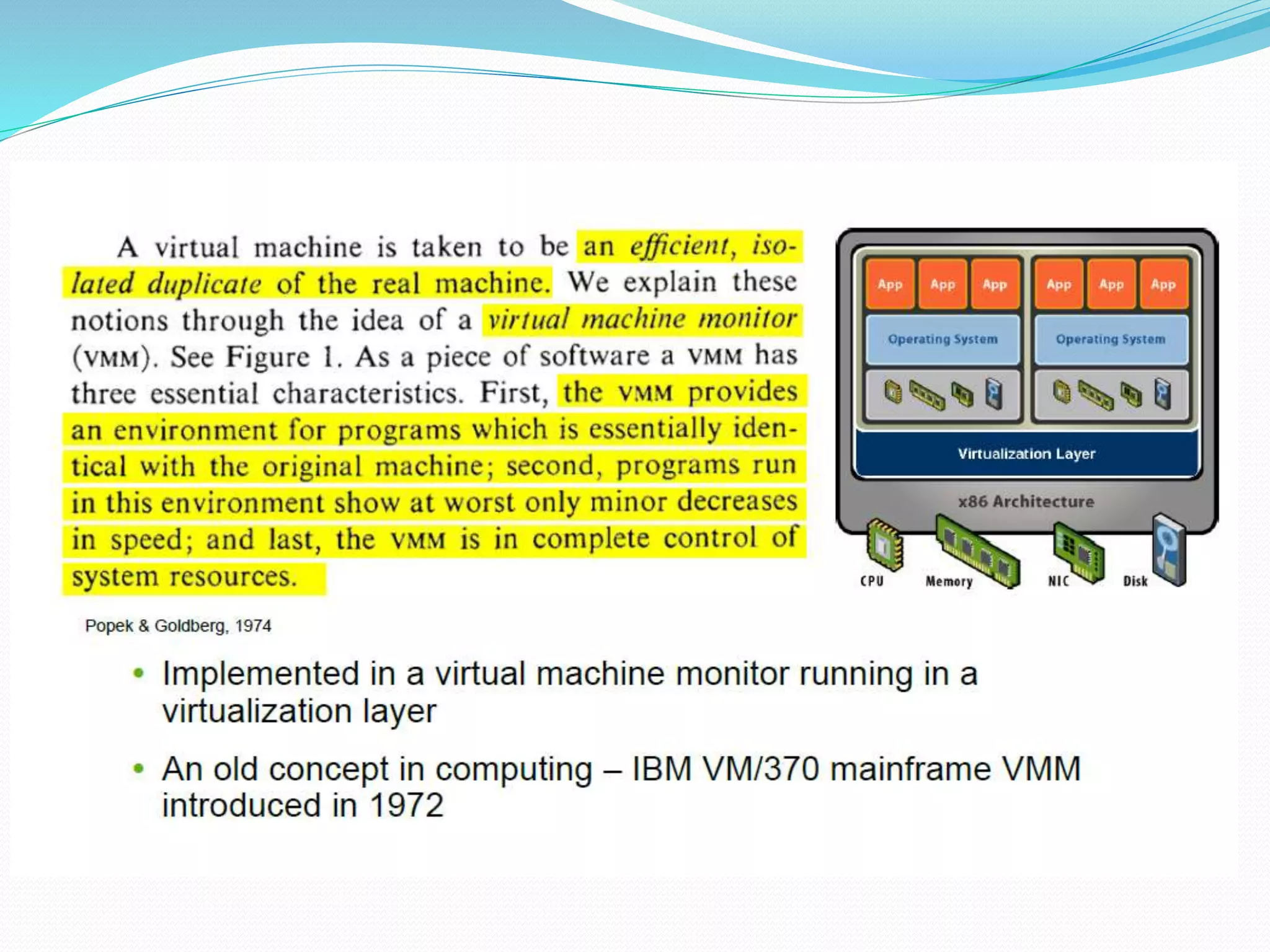 What is a Virtual Machine ? 
 