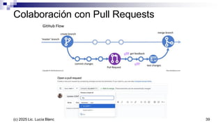 Colaboración con Pull Requests
39
(c) 2025 Lic. Lucía Blanc
 