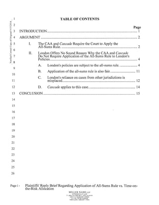 2014 09-12 plaintiff's reply brief re application of all-sums rule v. time-on-the-risk allocation