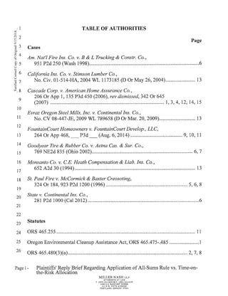 2014 09-12 plaintiff's reply brief re application of all-sums rule v. time-on-the-risk allocation