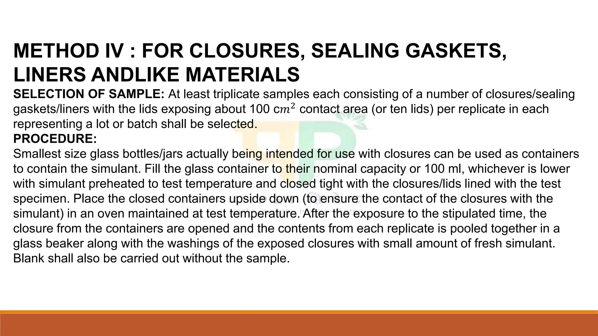 IS 9845 overall migration test for woven sac | PPTX