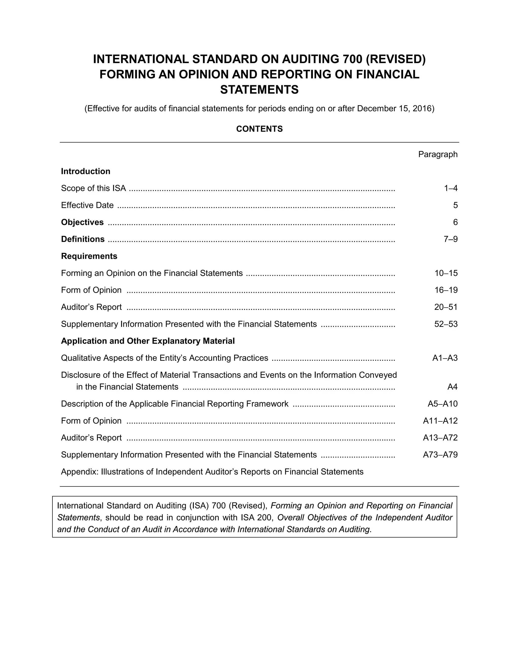 ISA: 700-Revised | PDF