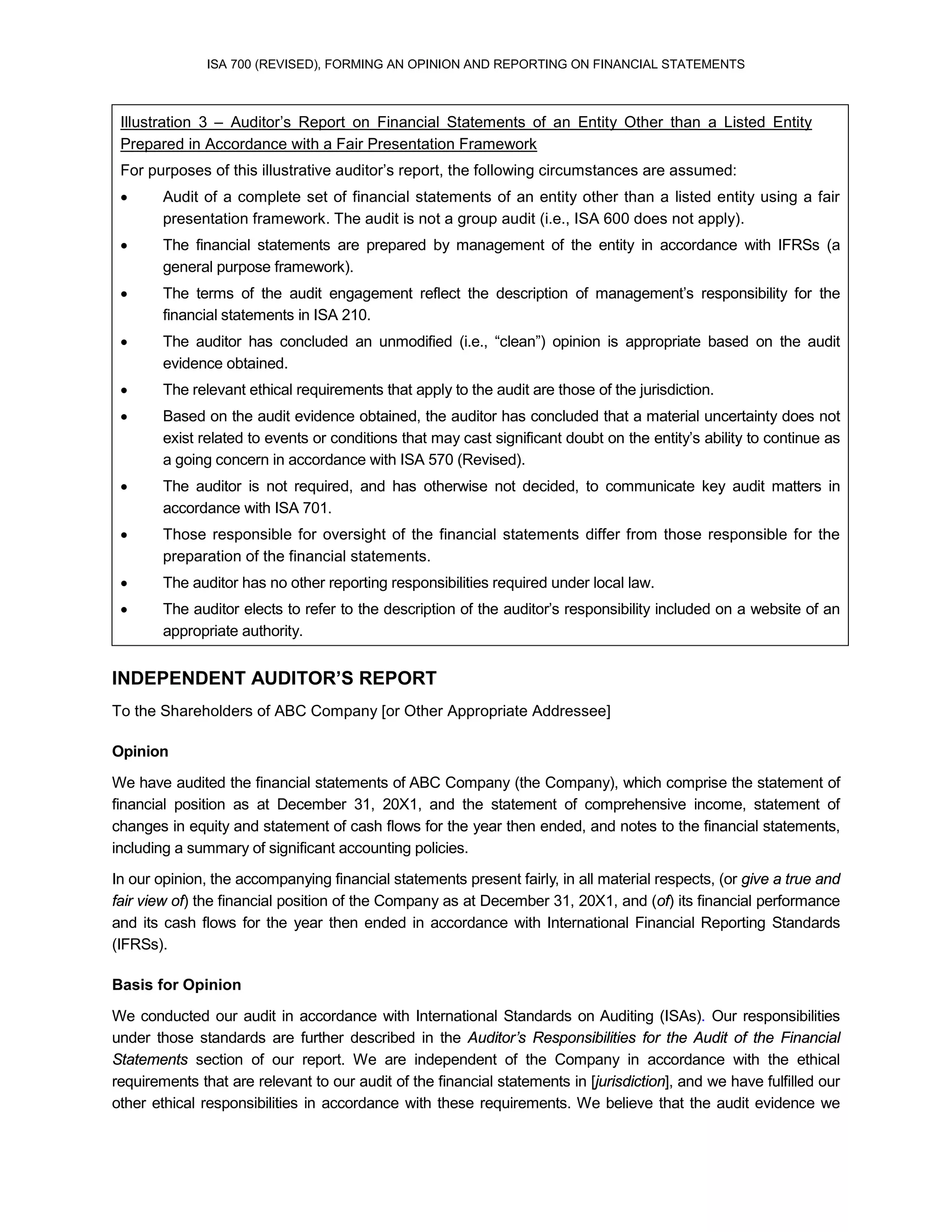 ISA: 700-Revised | PDF