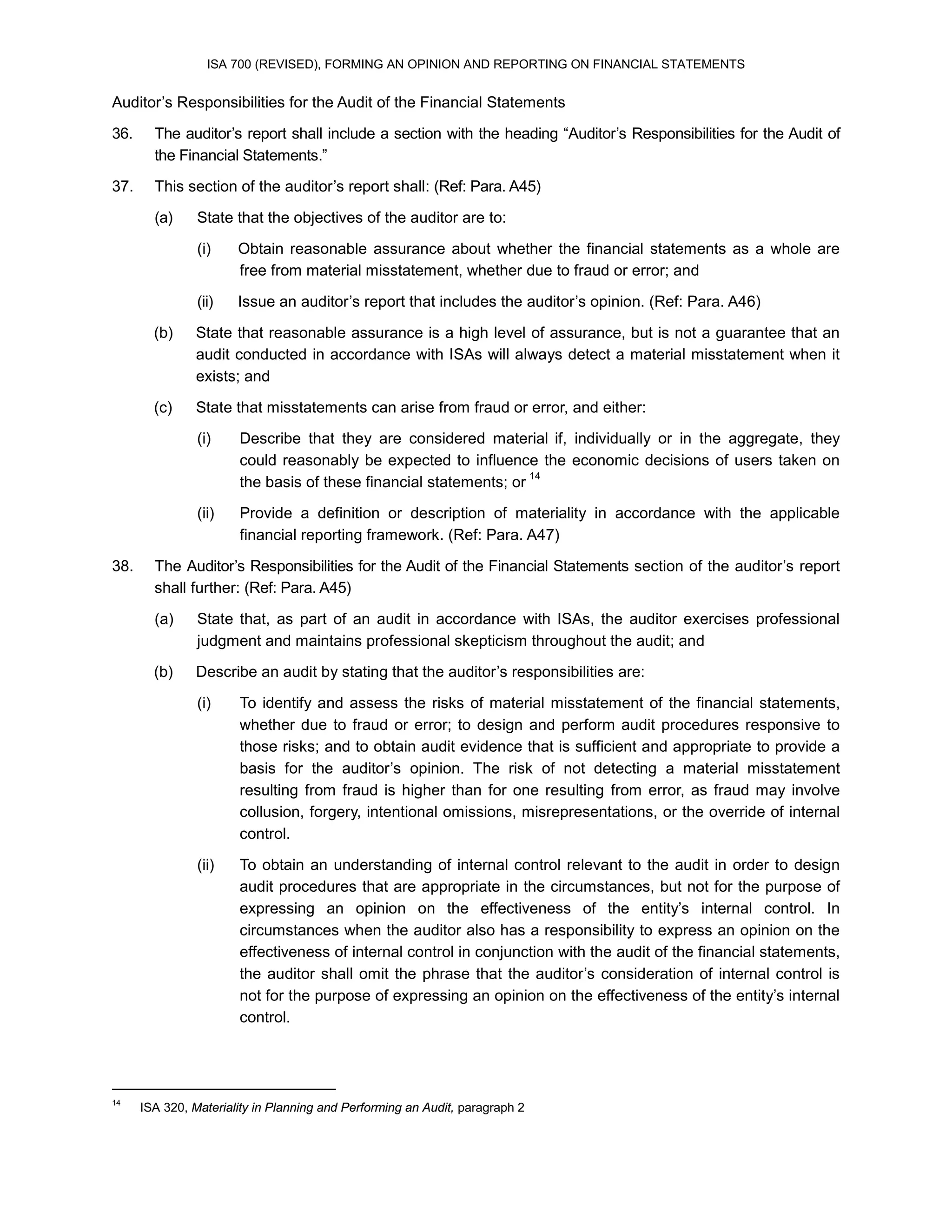 ISA: 700-Revised | PDF