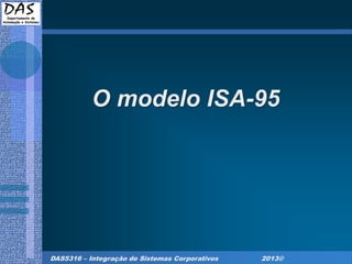 DAS5316 – Integração de Sistemas Corporativos 2013©
O modelo ISA-95
 