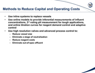 Methods to Reduce Capital and Operating Costs <ul><li>Use inline systems to replace vessels </li></ul><ul><li>Use online m...