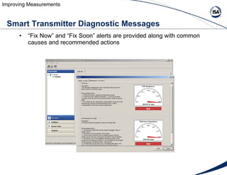 Smart Transmitter Diagnostic Messages <ul><li>“ Fix Now” and “Fix Soon” alerts are provided along with common causes and r...