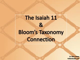 Isaiah 11 & Bloom Taxonomy Connection