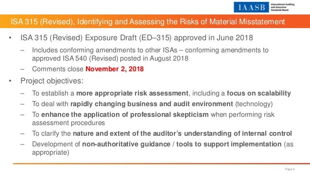 International Standard On Auditing 315 ISA 315 (Revised) - Exposure Draft Webinar