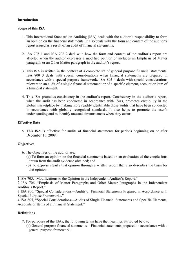 Isa 700 Forming An Opinion And Reporting On Financial Statements - Form ...