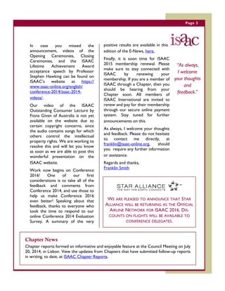 In case you missed the announcement, videos of the Opening Ceremonies, Closing Ceremonies, and the ISAAC Lifetime Achievem...