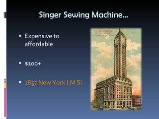 Singer Sewing Machine… Expensive to affordable $100+ 1857 New York I.M Singer & Co. 