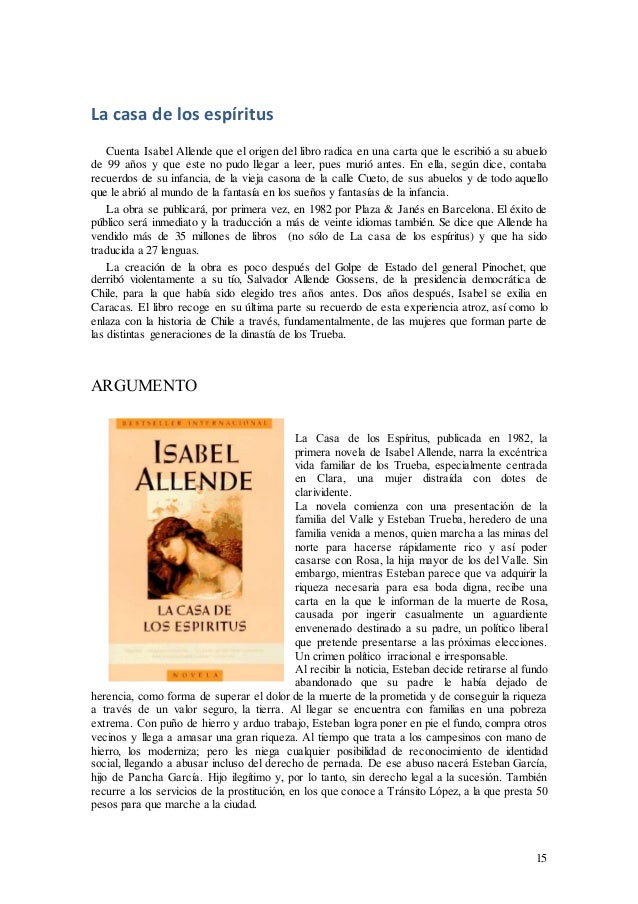 Isabel Allende Y La Casa De Los Espíritus Apuntes
