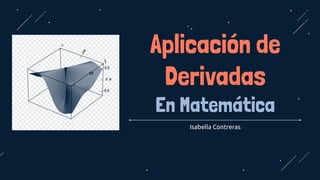 Aplicación de
Derivadas
En Matemática
Isabella Contreras
 
