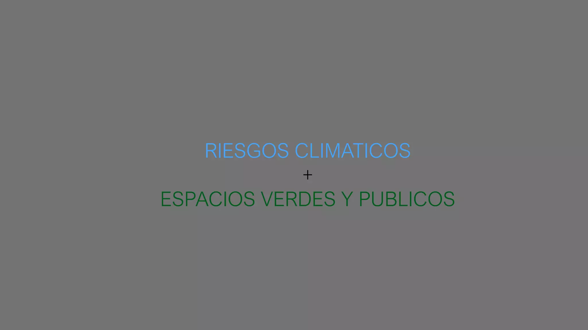 Highline and other projects
RIESGOS CLIMATICOS
+
ESPACIOS VERDES Y PUBLICOS
 