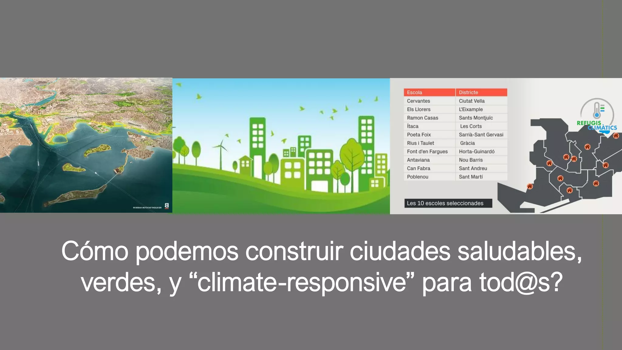 Cómo podemos construir ciudades saludables,
verdes, y “climate-responsive” para tod@s?
 