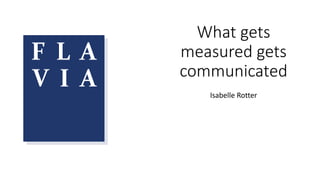 What gets
measured gets
communicated
Isabelle Rotter
 