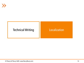 Technical Writing                  Localization




© Fleury & Fleury GbR, www.fleuryfleury.com                  12
 