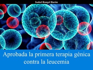 Aprobada la primera terapia génica
contra la leucemia
Isabel Rangel Barón
 