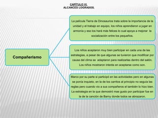 CAPÍTULO VI.ALCANCES LOGRADOS.