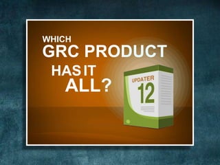 WHICH
GRC PRODUCT
HASIT
ALL?
 