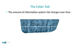 • The amount of information system risk changes over time
The Cyber Tub
 