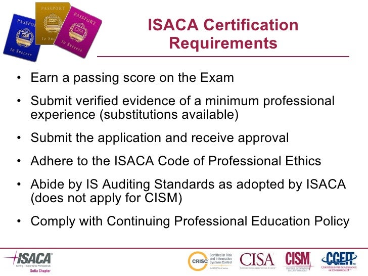 ISACA certification programme 2010
