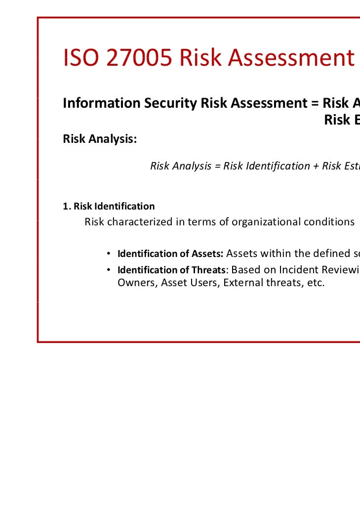 ISO 27005 Risk Assessment ISO 27005 Risk Assessment