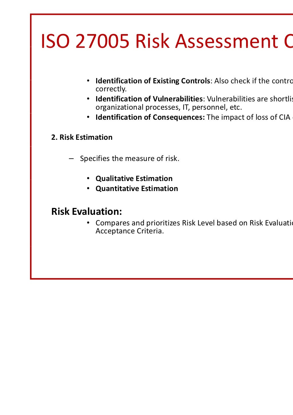 ISO 27005 Risk Assessment ISO 27005 Risk Assessment