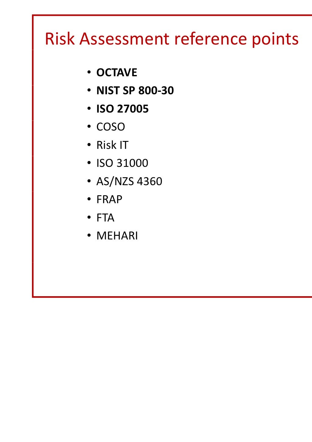 ISO 27005 Risk Assessment ISO 27005 Risk Assessment