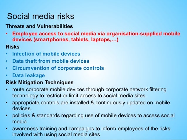 Social media risks and controls