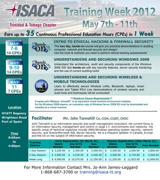 ISACA T&T Training Week 2012 TT$ Flyer