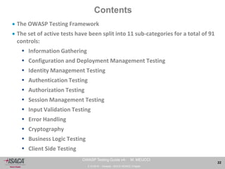 Matteo Meucci OWASP Testing Guide v4 | PDF