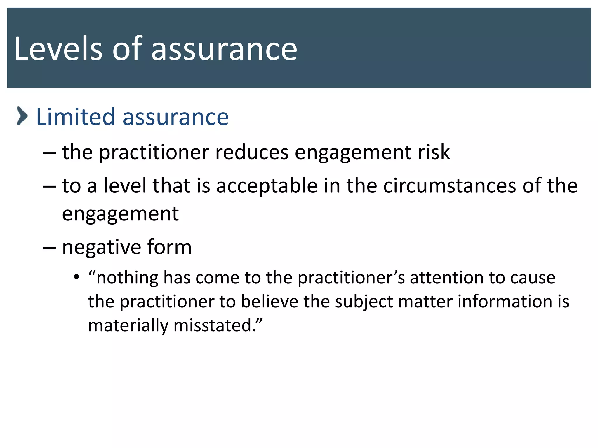 Which Of The Following Would Be Considered An Assurance Engagement International Standard on Assurance Engagements ISAE 3000 Audits | PPT