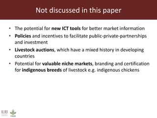 Livestock marketing and supply chain management of livestock products 