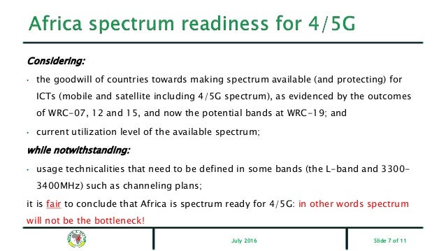 Day 1 C2C - ATU: Is Africa Spectrum Ready for 4G and 5G