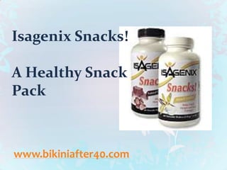 Isagenix Snacks!

A Healthy Snack
Pack



www.bikiniafter40.com
 