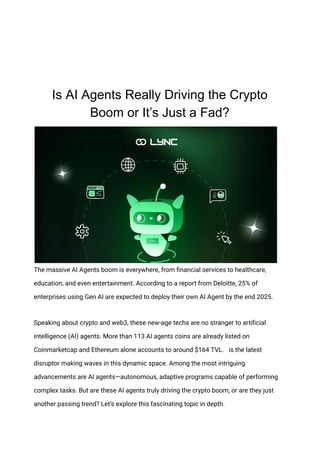 AI Agents and the Crypto Surge: Genuine Impact or Trendy Buzz? | PDF