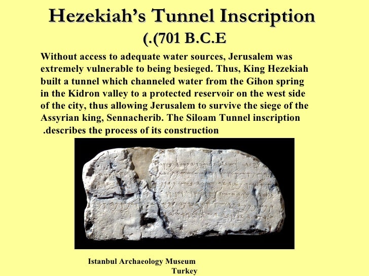 Image result for Â Hezekiahâs Siloam Tunnel Inscription.