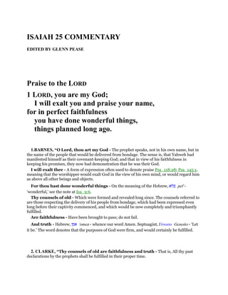 Isaiah 25 Commentary